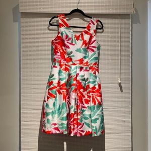 Tahari Floral Fit-and-Flare Dress, Size 6